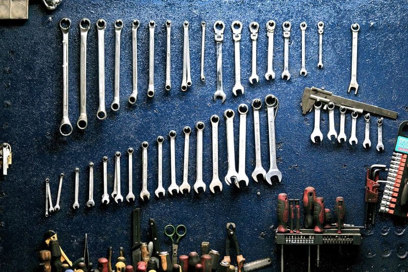 Technician using diagnostic equipment